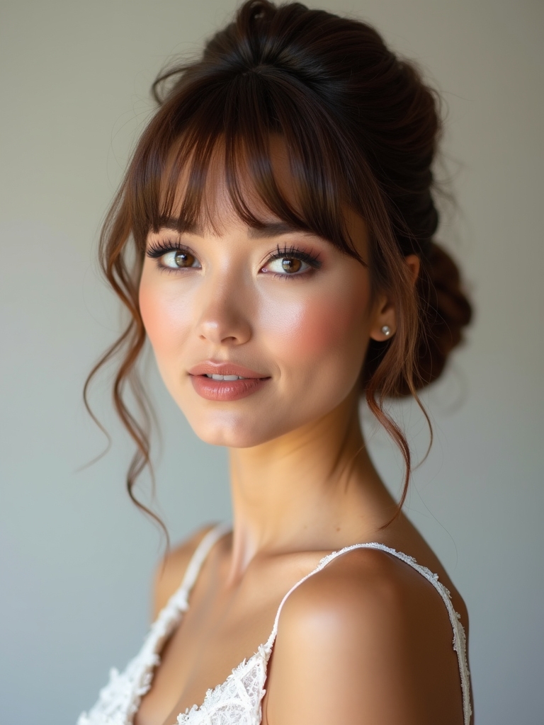 soft feathered side swept fringe