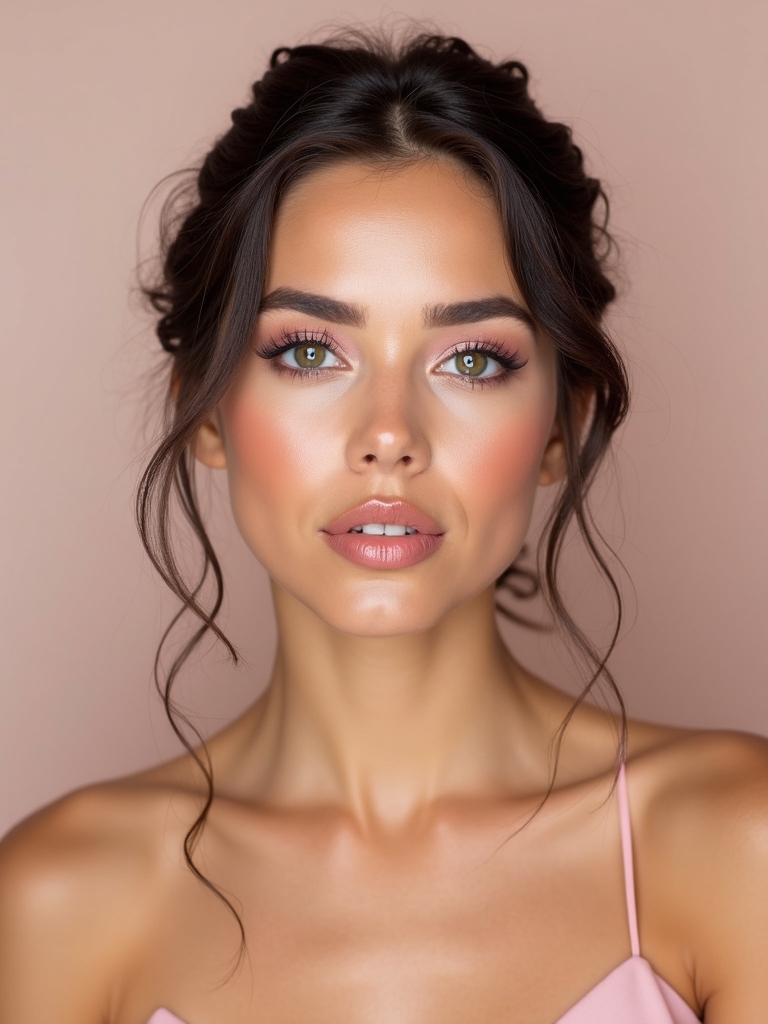 soft pink bridesmaid makeup
