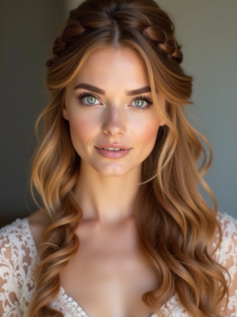 soft silhouette waterfall braid