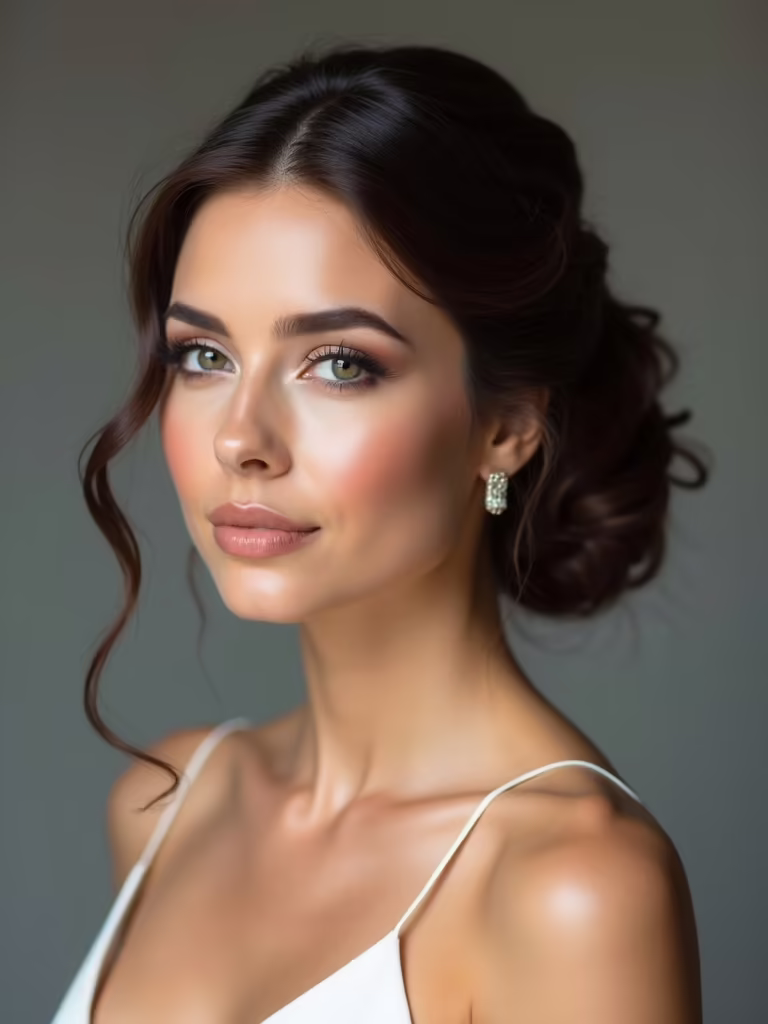 soft textured bridal bun
