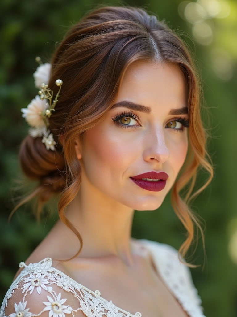 soft tucked knot updo