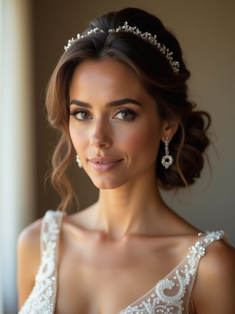 sparkling side swept updo elegance