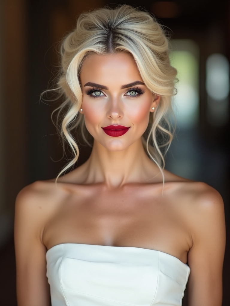 strapless hairstyle venue coordination