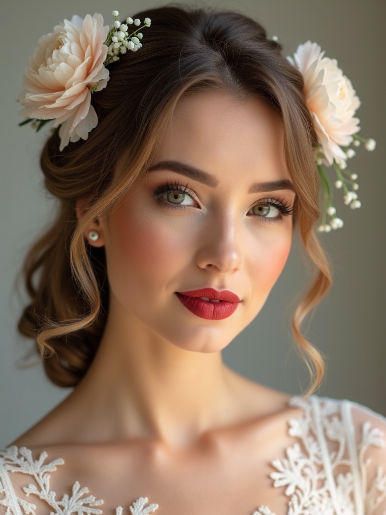 strategic floral hair placement