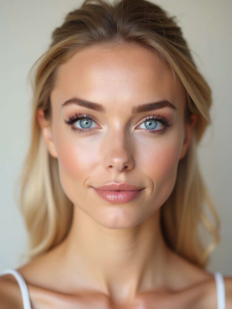 subtle definition enhances blue eyes