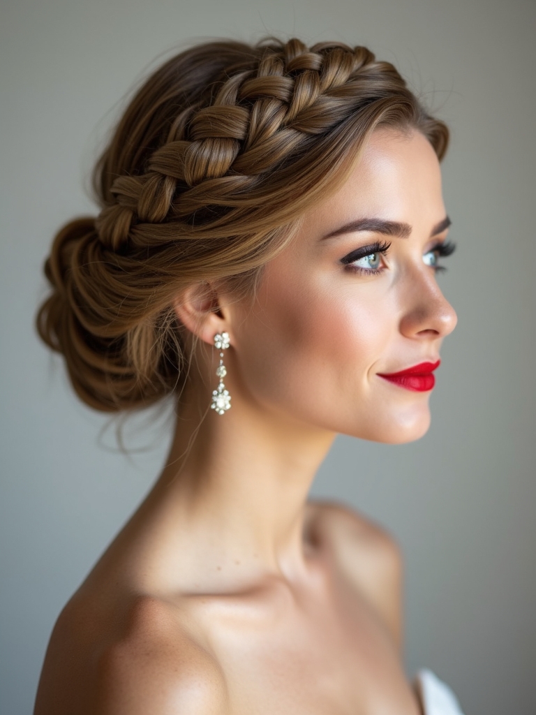 subtle diamond patterned braids