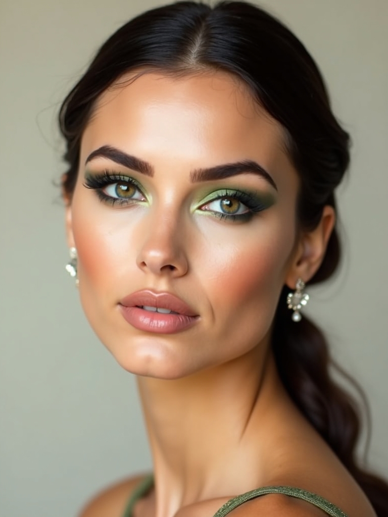 subtle green makeup accents