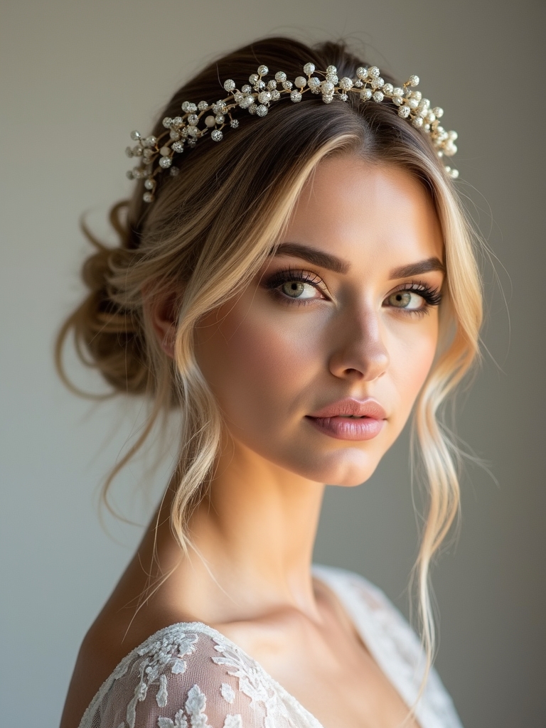 subtle minimalist halo crowns