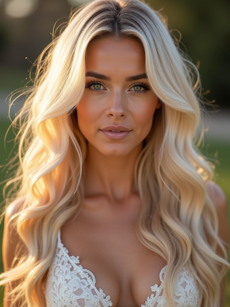 sun kissed long hair highlights
