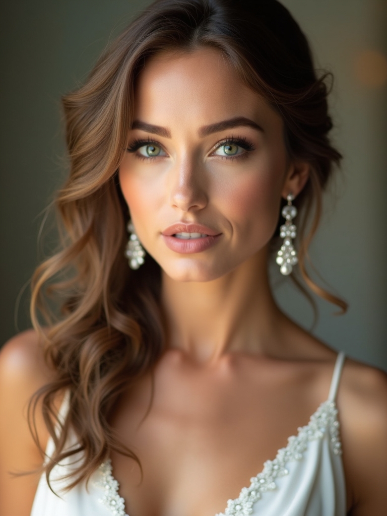 tear drop earrings romantic hairstyle