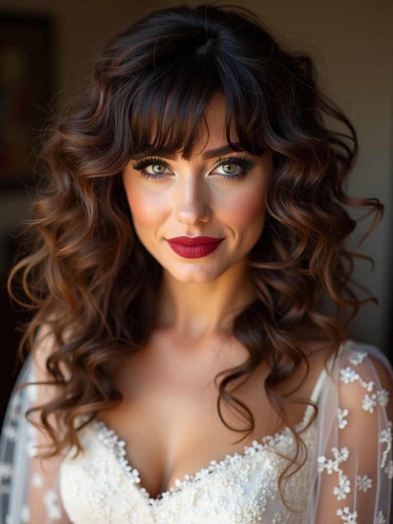 textured bangs for curls