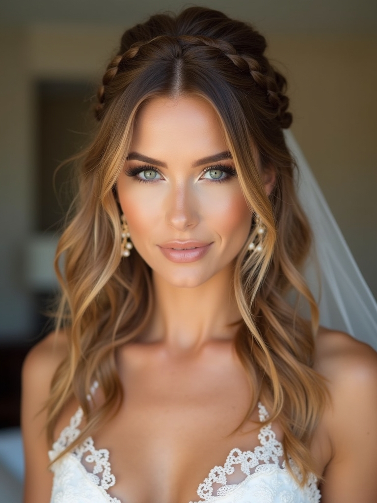 textured braided crown style