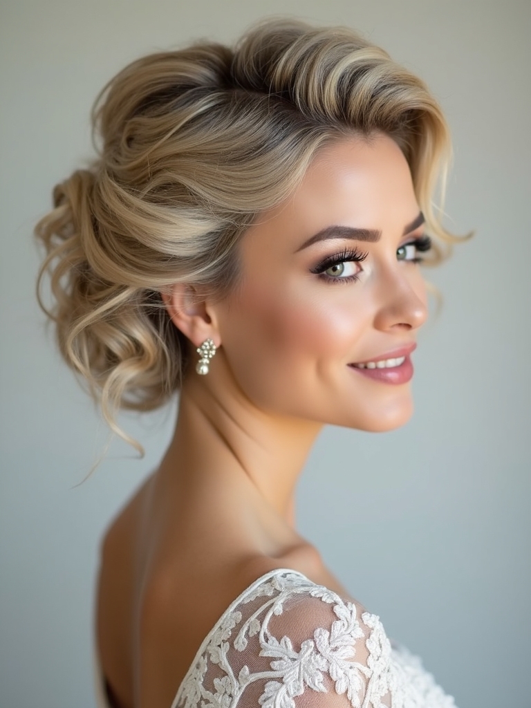 textured bridal updo ideas