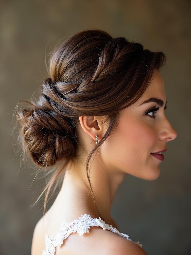 textured bun with hidden pins
