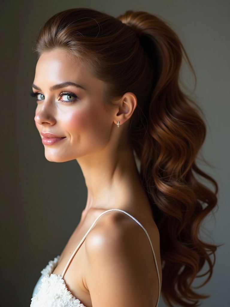 textured high pony hairstyle