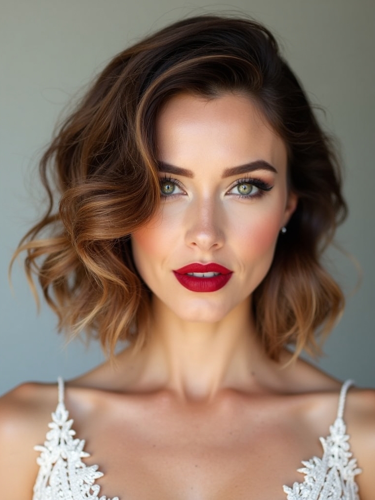 textured lob for brides