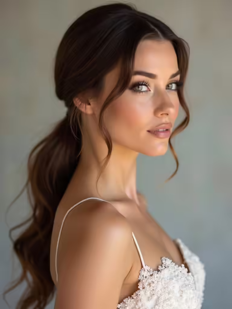textured low ponytail elegance