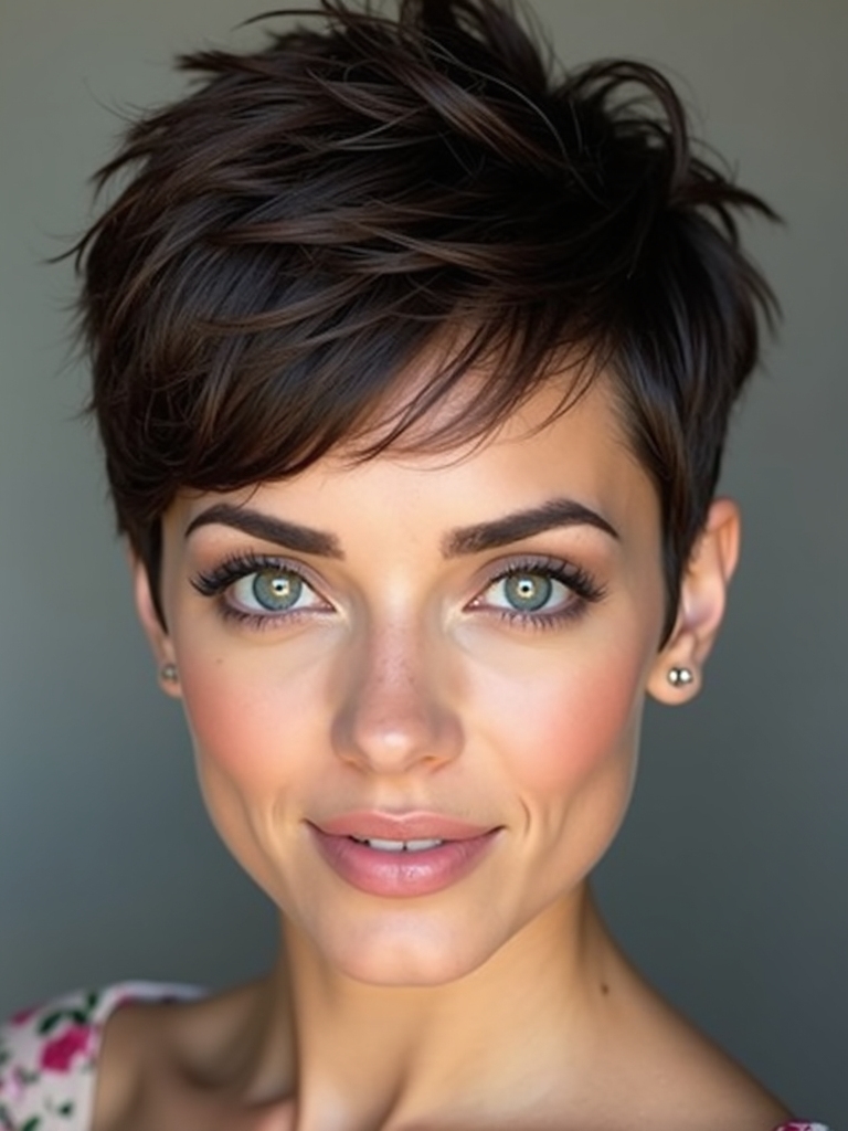 textured pixie with romance