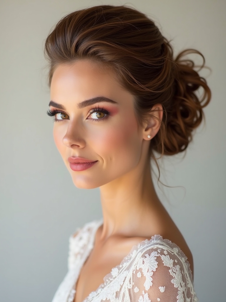 timeless elegant bridal chignon
