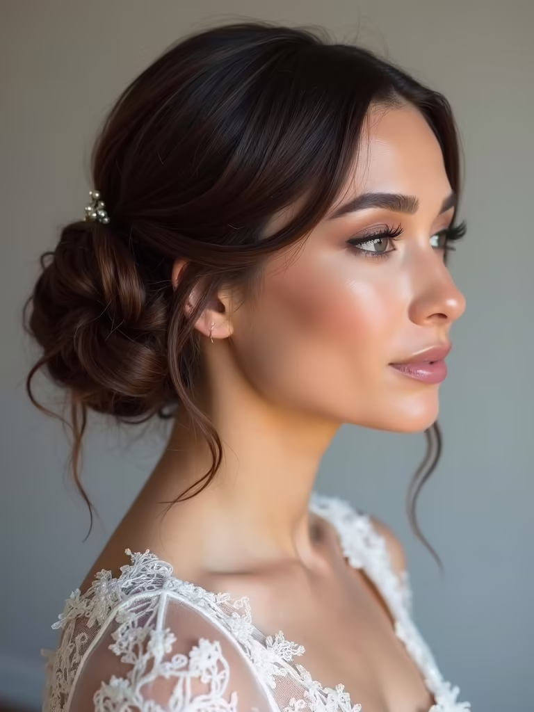 timeless elegant bridal chignon