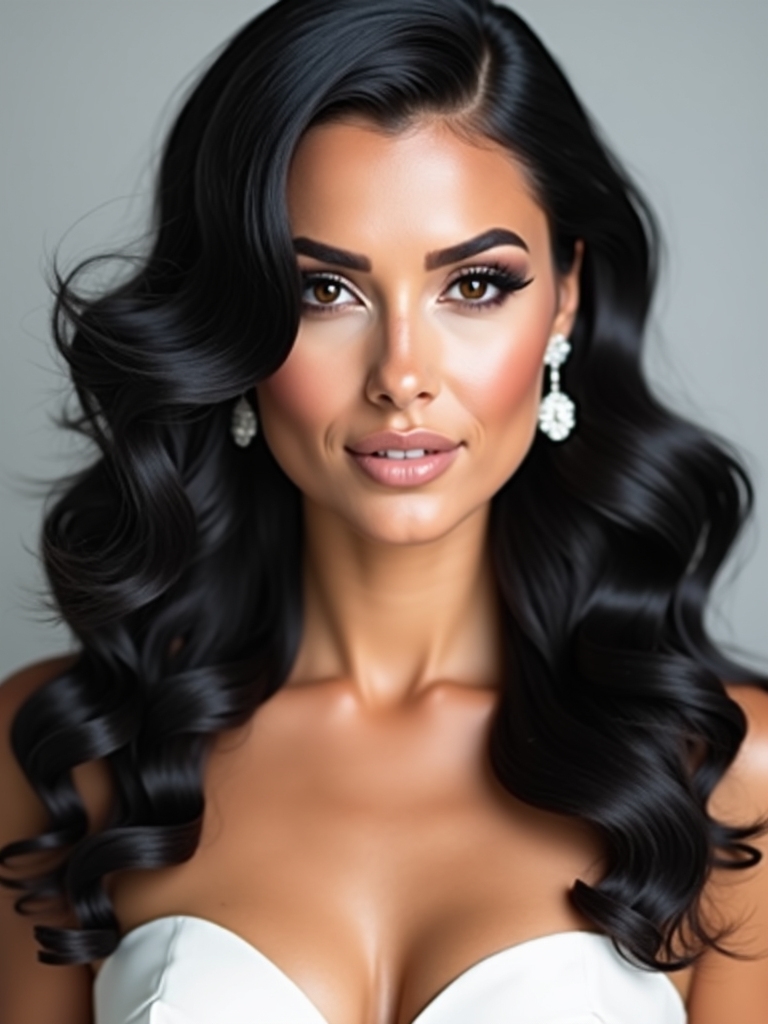 timeless elegant bridal waves