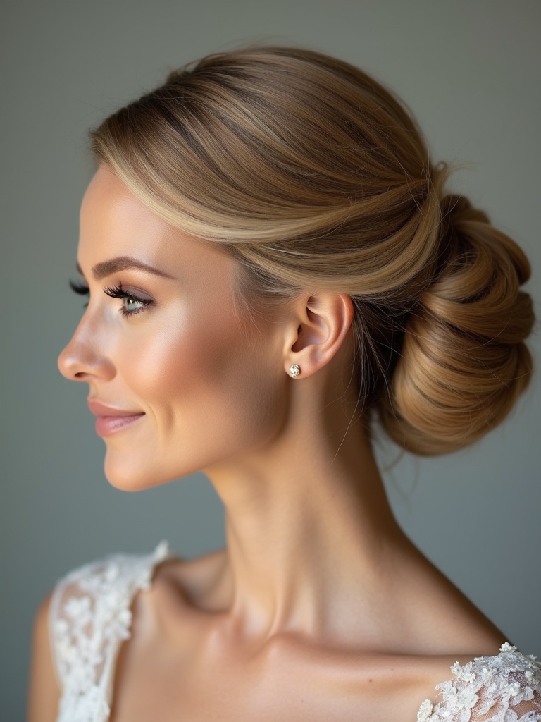 timeless low bun elegance