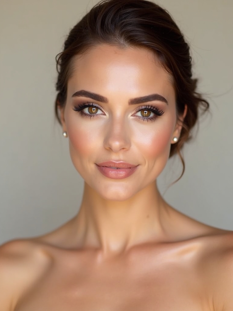 timeless neutral bridal makeup