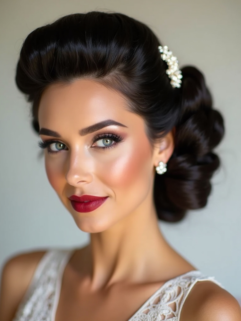 timeless retro bridal elegance