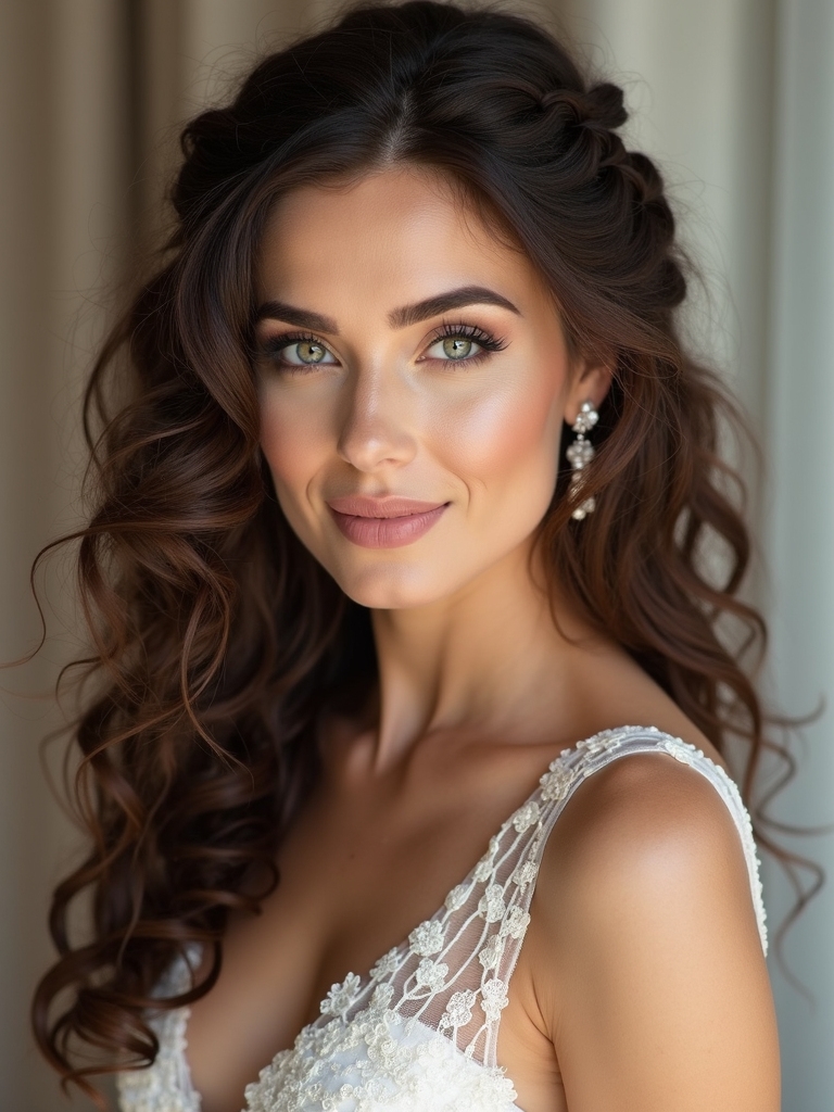 timeless romantic waterfall braid