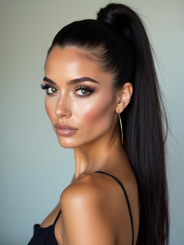 timeless sleek ponytail elegance