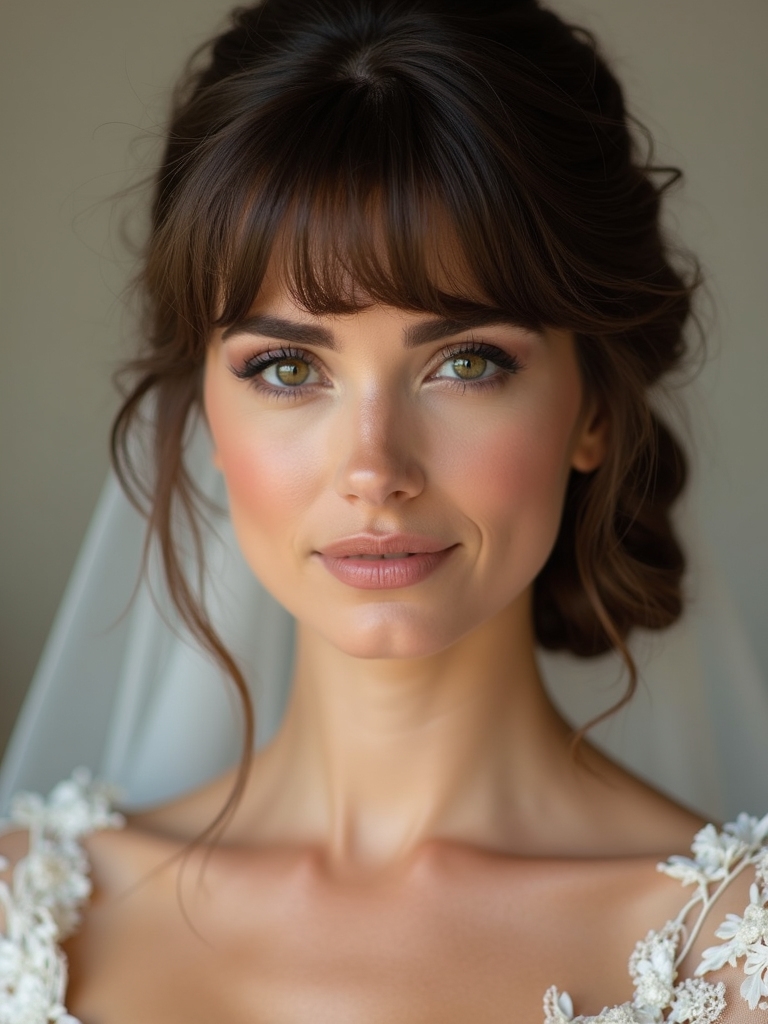 timeless updos with bangs