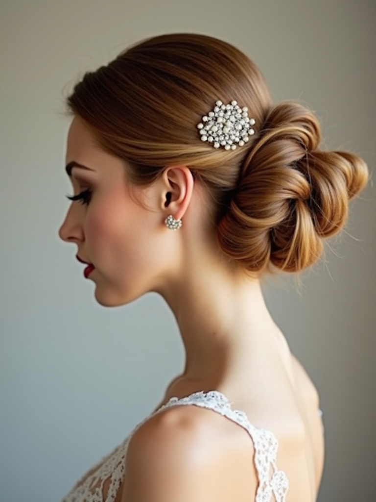 timeless vintage bun elegance