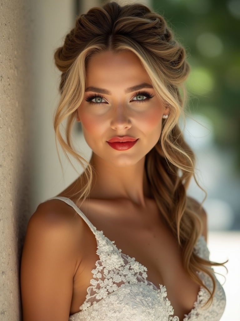 tucked in braids for elegance