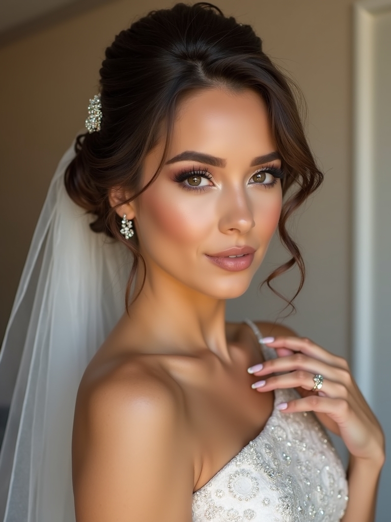 veil and jewelry coordination