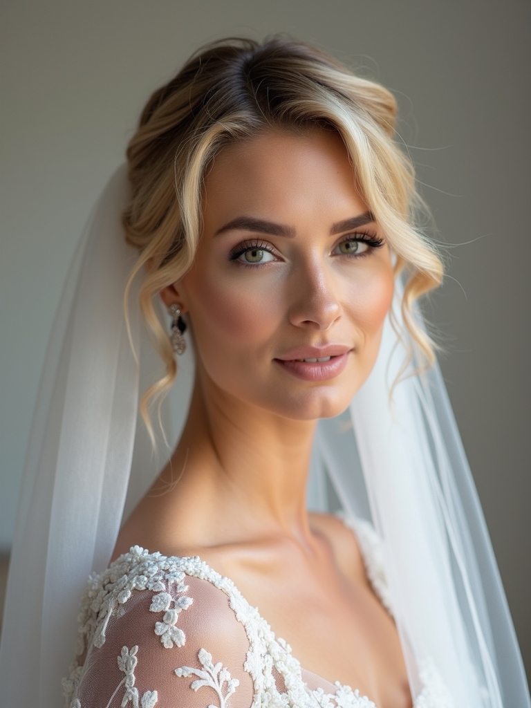 veil and neckline pairing