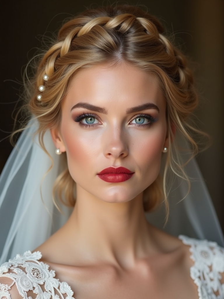 veil inspired vintage braids