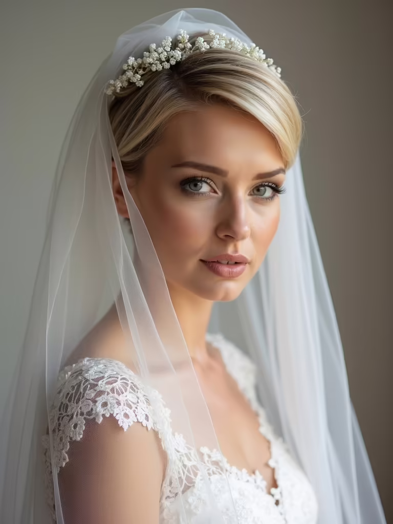 veil selection for short hair