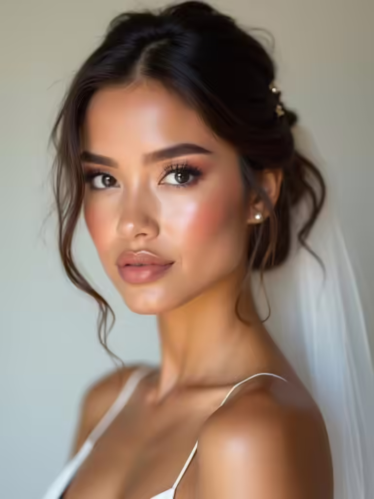 vibrant edgy bridal makeup