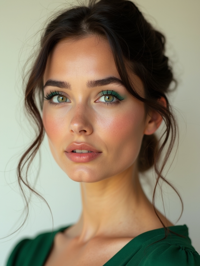 vibrant emerald eye makeup