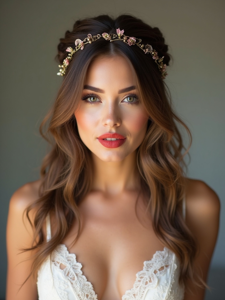 vintage boho half up hairstyle