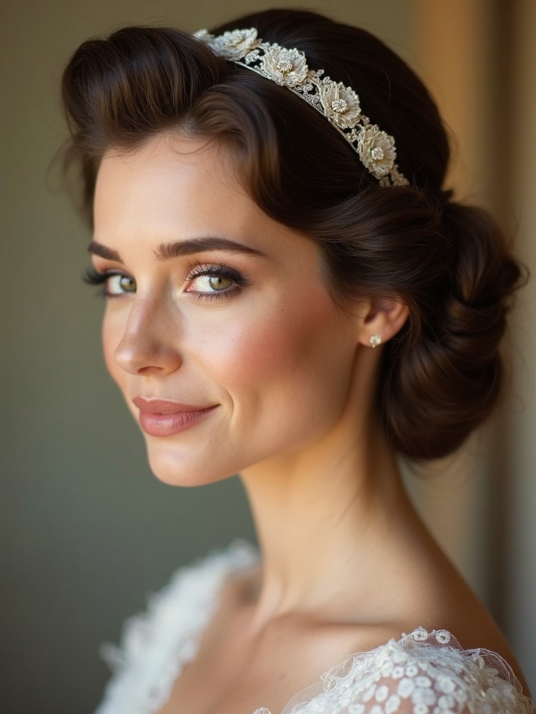 vintage bridal headband hairstyles