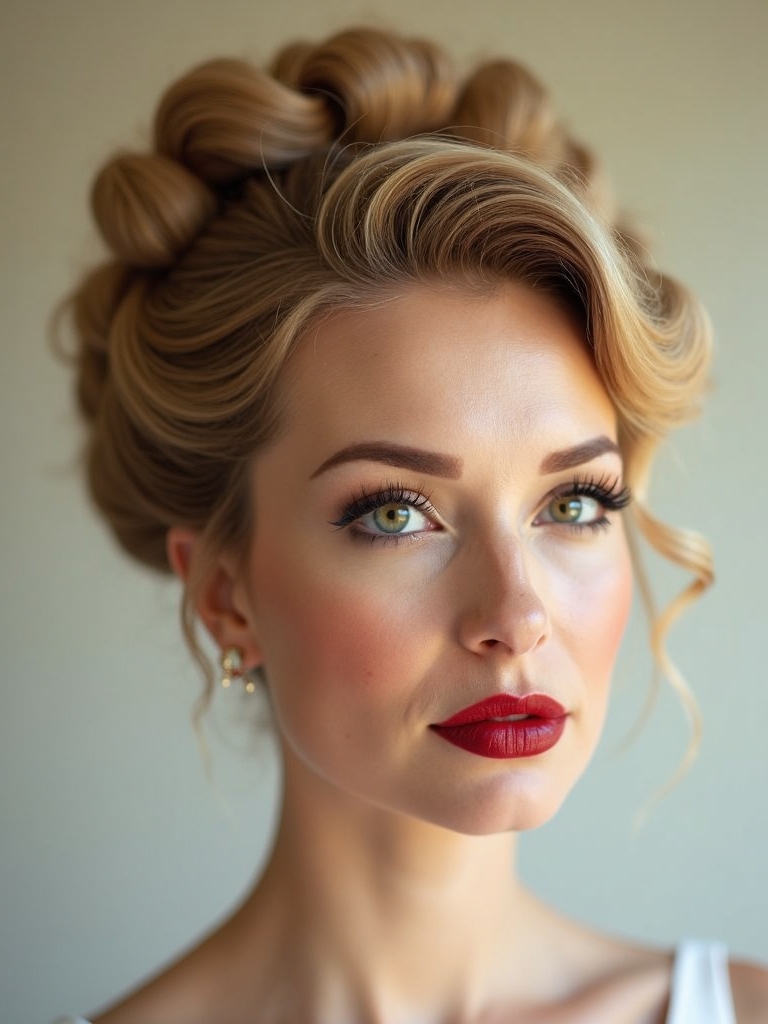 vintage bubble bun elegance