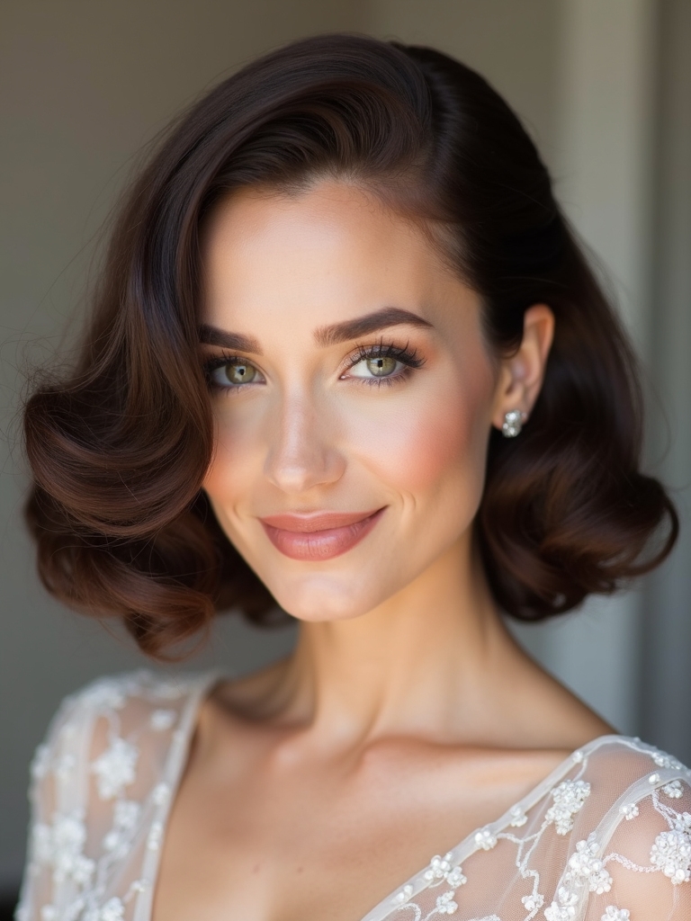 vintage glamour for medium hair