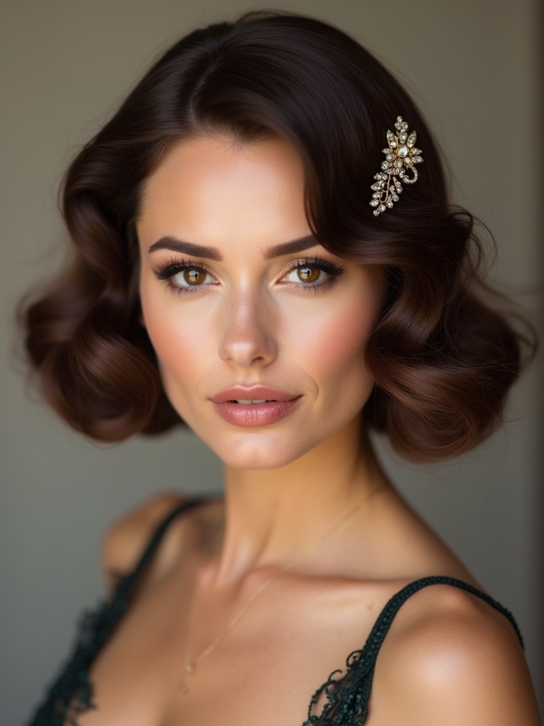 vintage glamour with softness