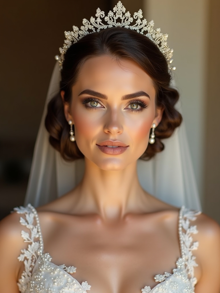 vintage half up bridal elegance