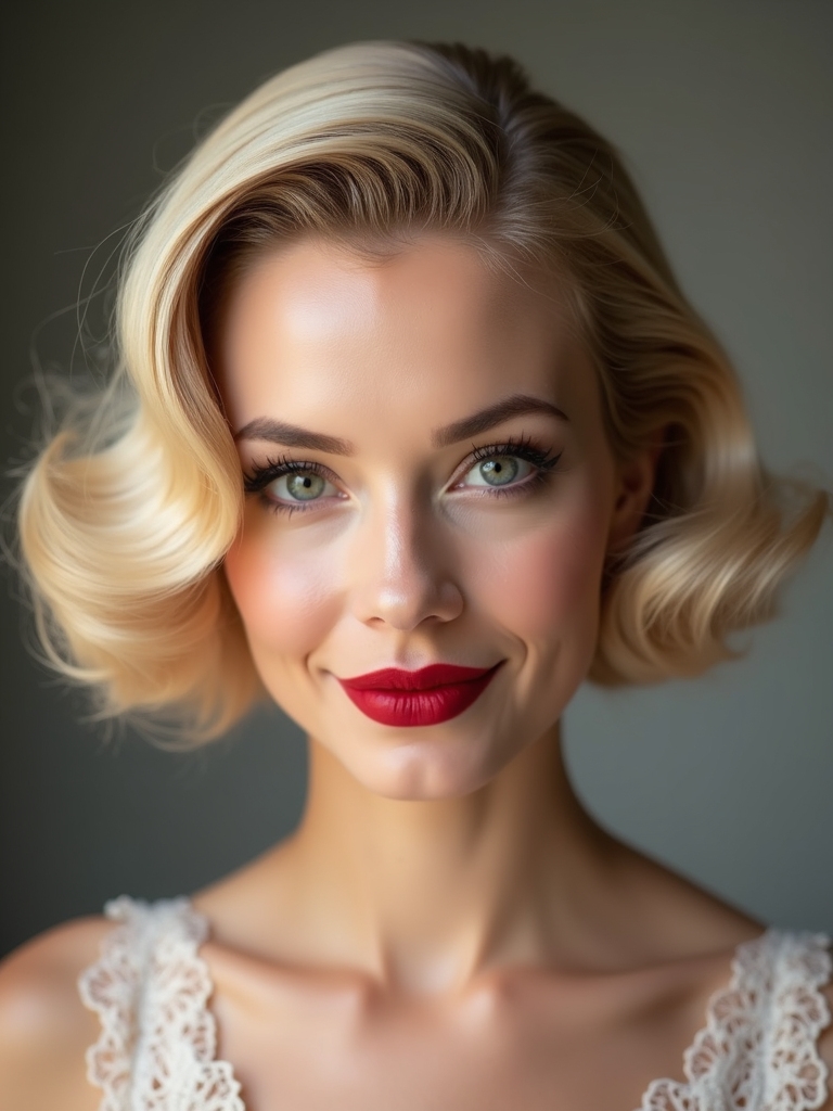 vintage inspired faux bob elegance