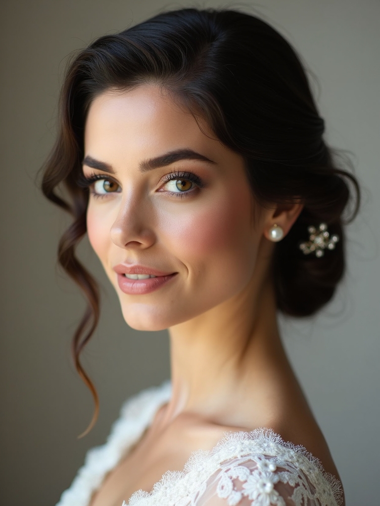 vintage modern low side chignon