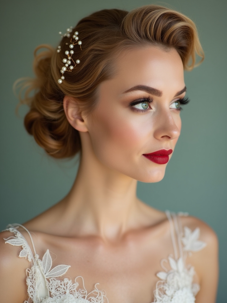 vintage roll with pearls