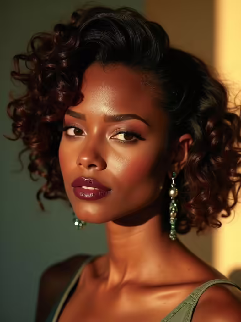 vintage side swept curls elegance