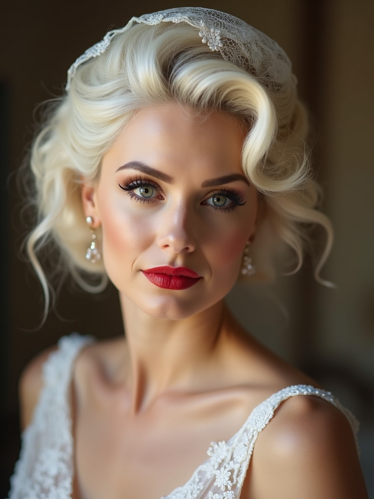 vintage updos modern veils